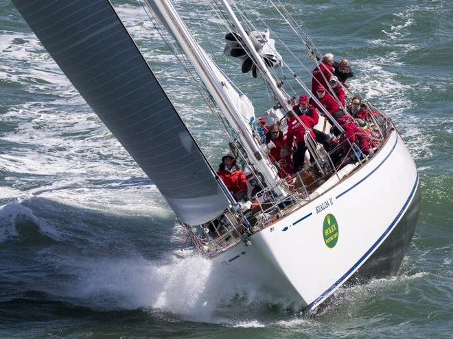 Day 1 – Kialoa II from Australia was launched in 1963 and has competed in a number of the great offshore classic races – Rolex Fastnet Race © Quinag